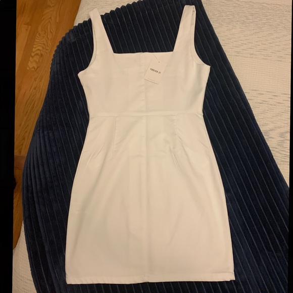 White Jean Zip Up Mini Dress - Picture 2 of 2